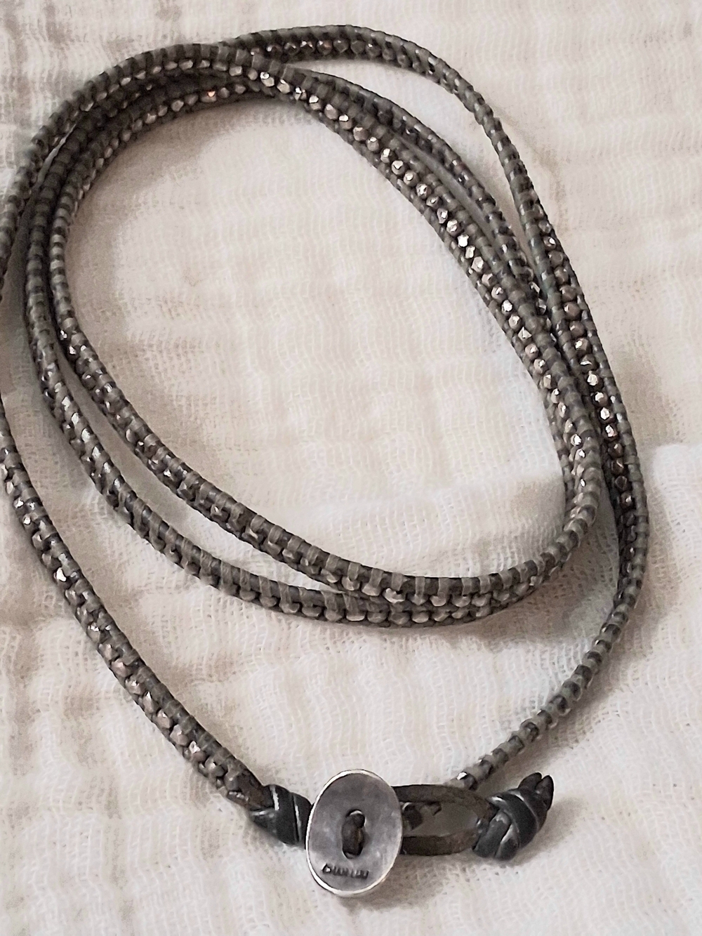 Chan Luu Gray Beaded Wrap Bracelet